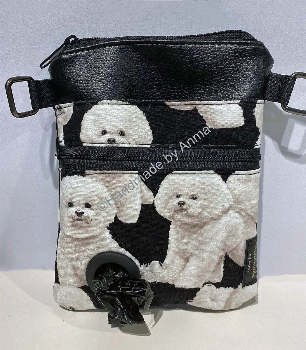 Bichon frise dog walking bag