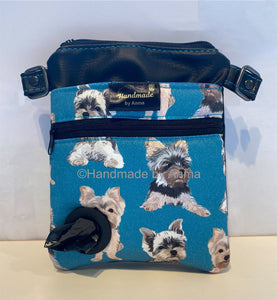 Yorkie dog walking bag